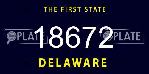 18672 Delaware License Plate