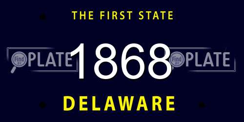 1868 Delaware License Plate
