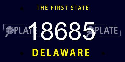 18685 Delaware License Plate