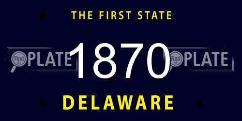 1870 Delaware License Plate
