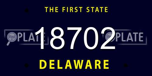 18702 Delaware License Plate