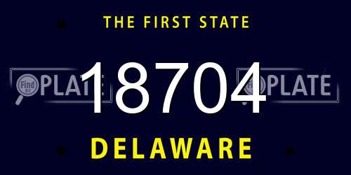 18704 Delaware License Plate