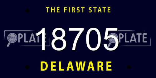 18705 Delaware License Plate