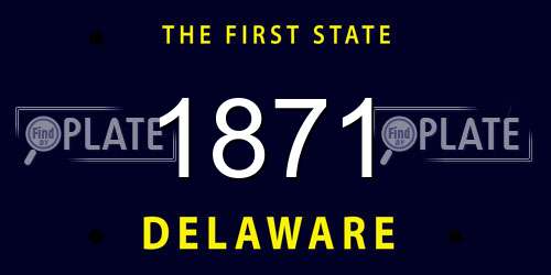 1871 Delaware License Plate