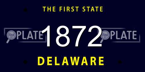 1872 Delaware License Plate