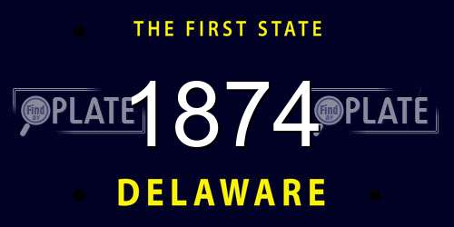1874 Delaware License Plate