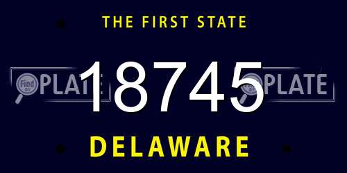 18745 Delaware License Plate