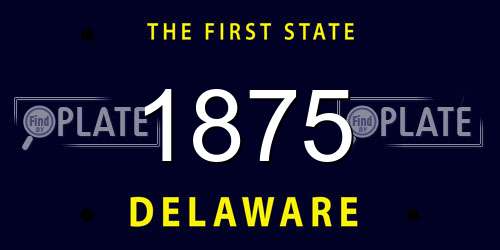1875 Delaware License Plate