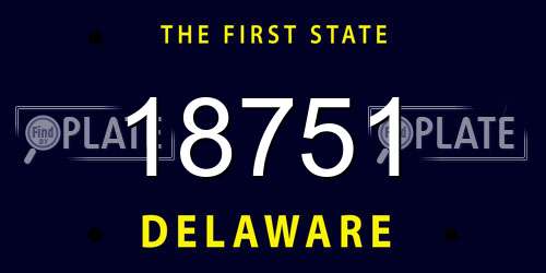 18751 Delaware License Plate