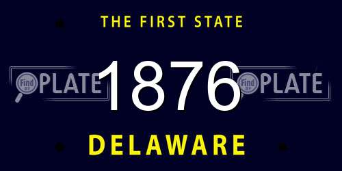 1876 Delaware License Plate