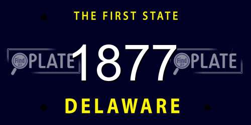 1877 Delaware License Plate