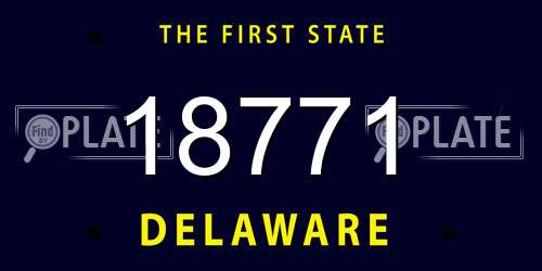 18771 Delaware License Plate