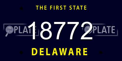 18772 Delaware License Plate
