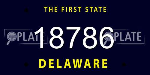 18786 Delaware License Plate