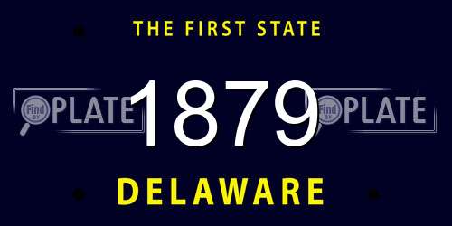 1879 Delaware License Plate