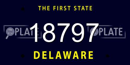 18797 Delaware License Plate