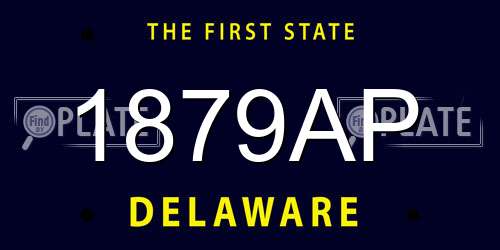 1879AP Delaware License Plate