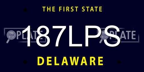 187LPS Delaware License Plate