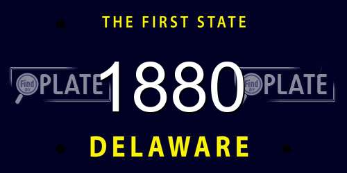 1880 Delaware License Plate