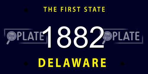 1882 Delaware License Plate