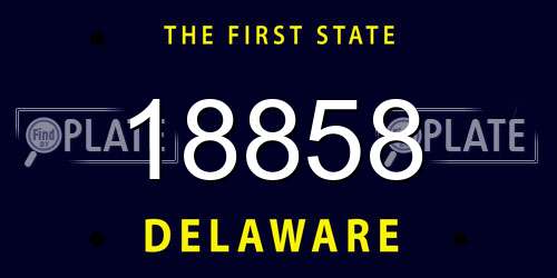 18858 Delaware License Plate