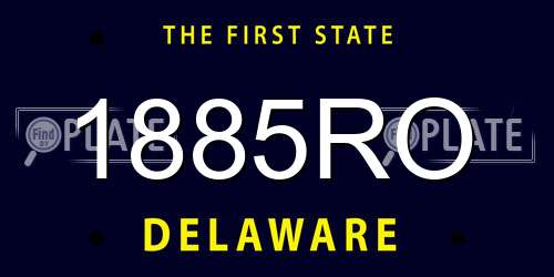 1885RO Delaware License Plate