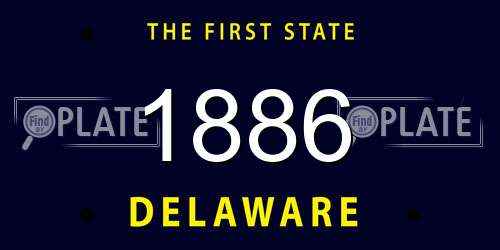 1886 Delaware License Plate