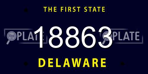 18863 Delaware License Plate