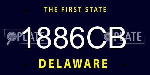 1886CB Delaware License Plate