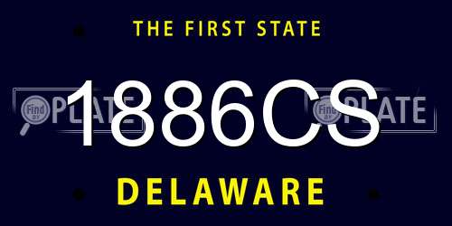 1886CS Delaware License Plate