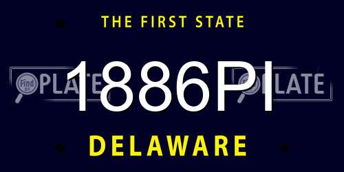1886PI Delaware License Plate
