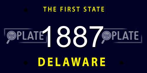 1887 Delaware License Plate