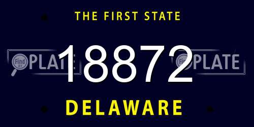 18872 Delaware License Plate