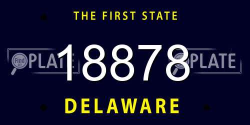 18878 Delaware License Plate