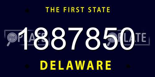 1887850 Delaware License Plate