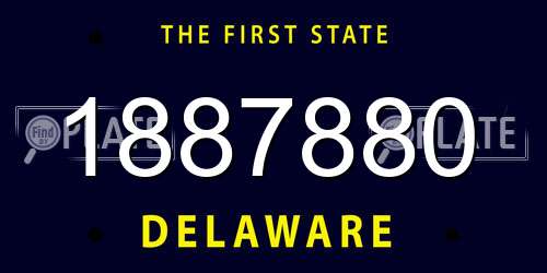 1887880 Delaware License Plate