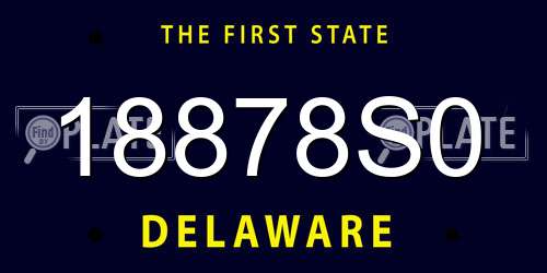 18878S0 Delaware License Plate
