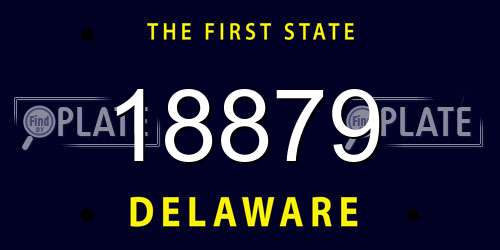 18879 Delaware License Plate