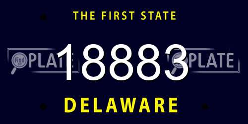 18883 Delaware License Plate