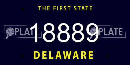 18889 Delaware License Plate
