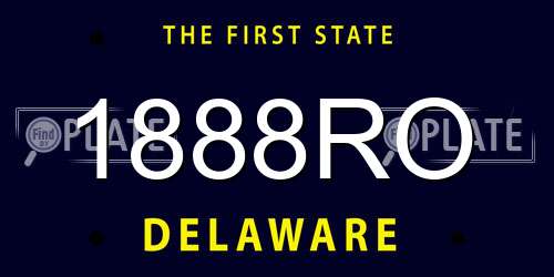 1888RO Delaware License Plate
