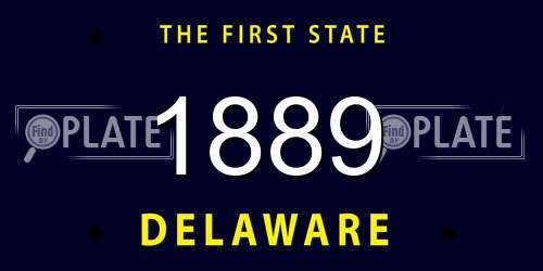 1889 Delaware License Plate