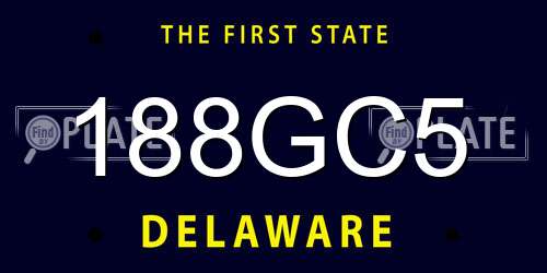 188GC5 Delaware License Plate