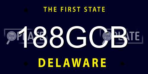 188GCB Delaware License Plate