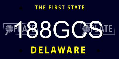 188GCS Delaware License Plate