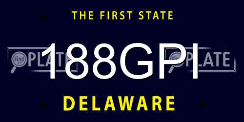 188GPI Delaware License Plate