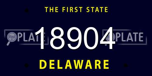 18904 Delaware License Plate