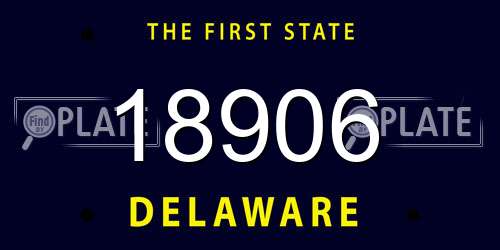 18906 Delaware License Plate