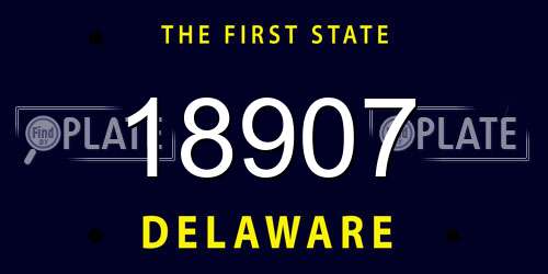 18907 Delaware License Plate
