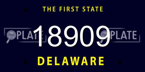 18909 Delaware License Plate